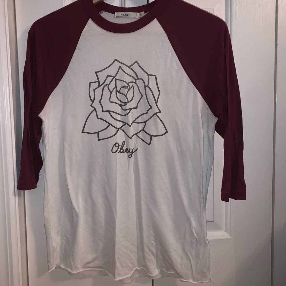 obey baseball tee